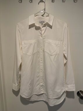 Madewell Cream Long-Sleeve Button-Down Shirt